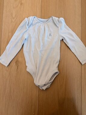 GAP Light Blue Long-Sleeve Waffle One-Piece